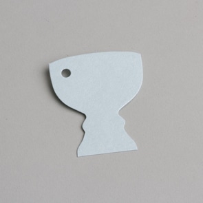 etiquette calice bleu ciel nacre