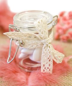 Ruban dentelle blanc dragees