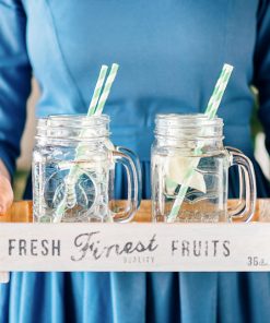 Alternative view of Pailles rayées - Vert d'eau - Lot de 10