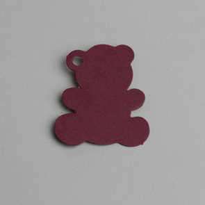Étiquette dragées ourson bordeaux