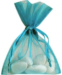 Sac à dragées bleu canard