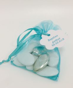 sac à dragées organza mint