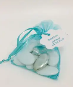 sac à dragées organza mint