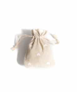 sachet dragées lin petit coeur