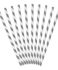 pailles rayées argentées