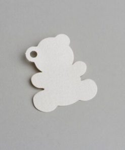 etiquette ourson ivoire nacré