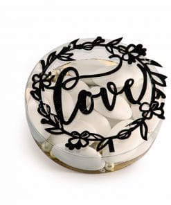 Boite a dragees mariage couronne love noir