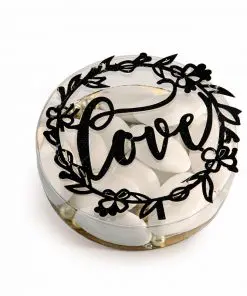 Boite a dragees mariage couronne love noir