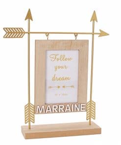 Cadre photo fleche or Marraine - Cadeau marraine bapteme