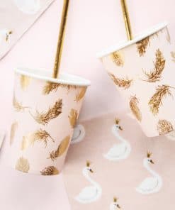 deco bapteme rose et or