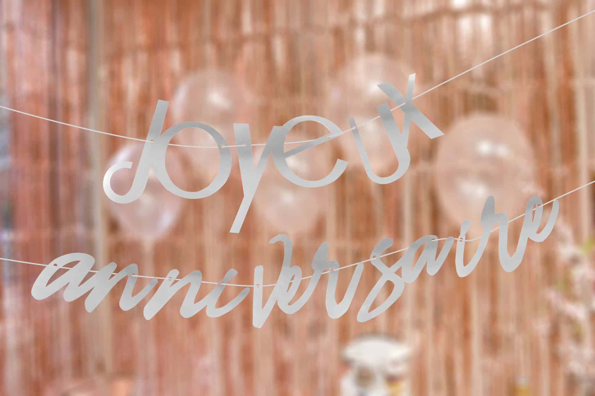 Banderole "Joyeux Anniversaire" - Argent – Image 2