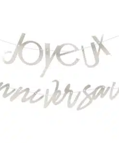 banderole joyeux anniversaire argentée