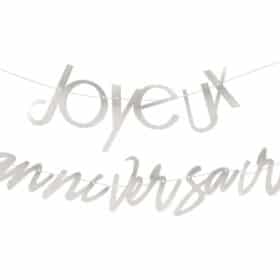 banderole joyeux anniversaire argentée