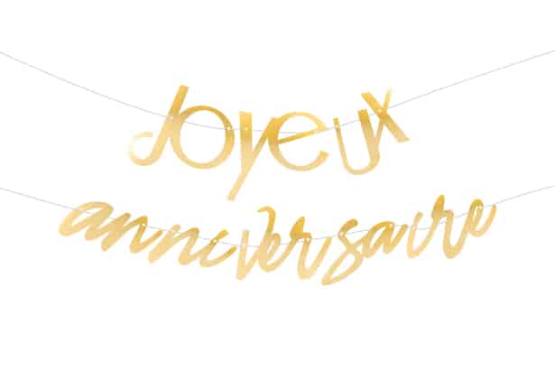 Banderole joyeux anniversaire or