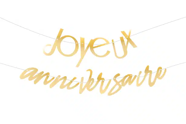 Banderole joyeux anniversaire or