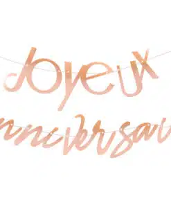 guirlande joyeux anniversaire métallisée rose gold
