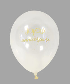 ballon joyeux anniversaire or