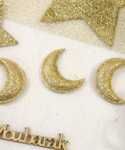 stickers croissant de lune pailleté or Eid