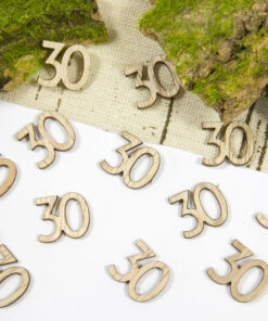 confettis de table anniversaire en bois chiffre 30