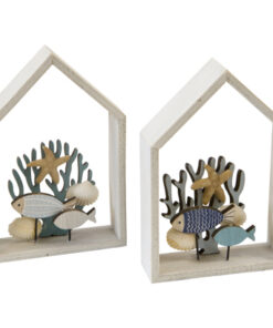 centre de table fond marin en bois