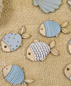 confettis de table thème mer en bois