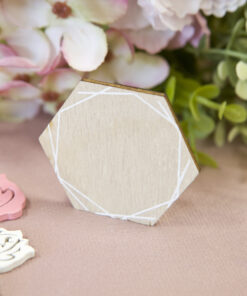 marque place hexagonal en bois lot de 2