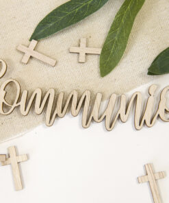deco de table communion en bois