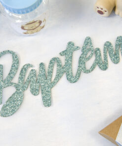 décoration de table baptême bleu