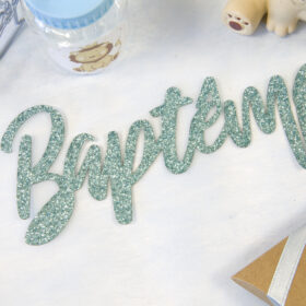 décoration de table baptême bleu