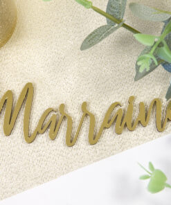 décoration de table marraine en bois doré