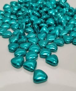 Dragees coeur bleu métalisé