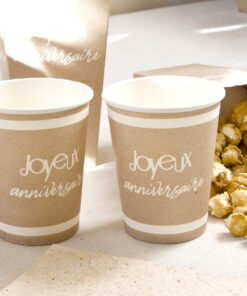 gobelet joyeyx anniversaire kraft et blanc