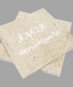 Alternative view of Serviette "Joyeux anniversaire" - Kraft/Blanc - Lot de 20