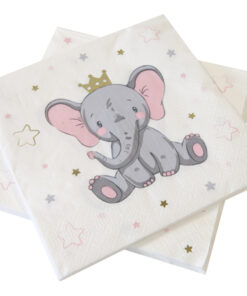 serviette éléphant avec couronne