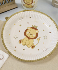 assiette lion avec couronne