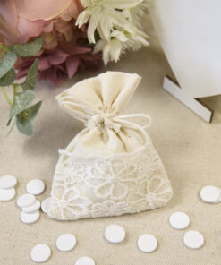 sac a dragées boheme en tissu