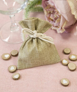 sac a dragées toile façon jute