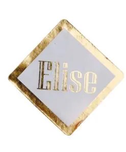 sticker blanc et or étiquette à dragées