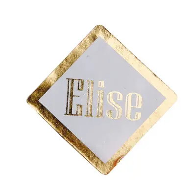 sticker blanc et or étiquette à dragées