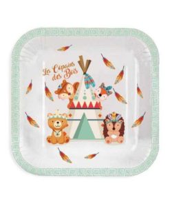 Assiette deco bapteme foret