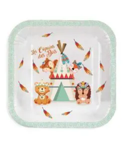 Assiette deco bapteme foret