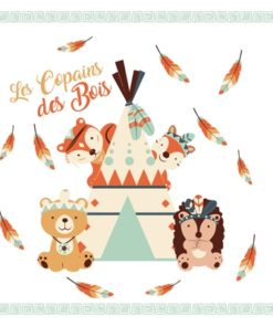 chemin de table copains des bois bapteme et aniversaire theme foret