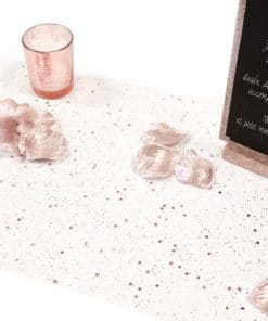 Chemin de table tulle pailleté rose gold