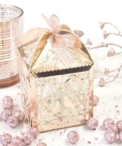 Boite a dragees cage à oiseau Rose Gold