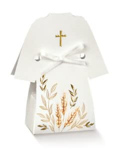 Boite à dragées Aube - Epis et Croix - Lot de 10