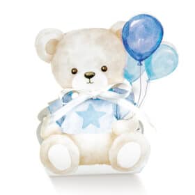 Boite a dragées forme ourson avec ballons