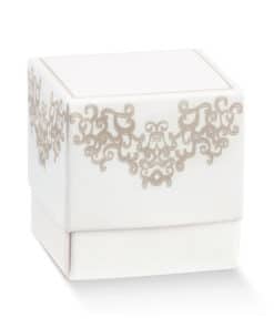 Contenant Dragées Cube blanc