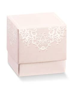 Contenant Dragées Cube rose poudré