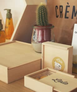 boite a dragees en bois coulissante
