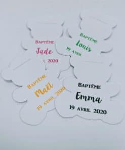 Etiquette dragées ourson personnalisé